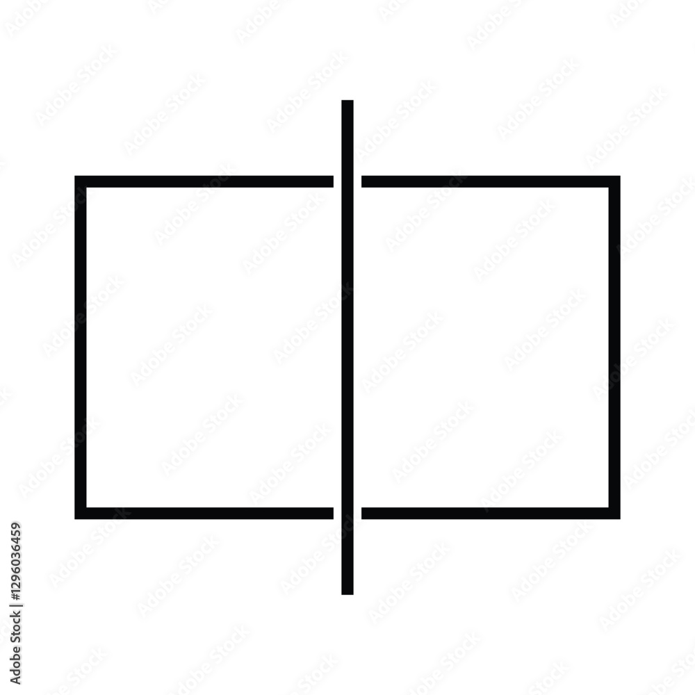 Poster split screen line icon vector on white background