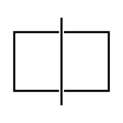 Split screen line icon vector on white background