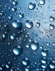 Macro glass surface: water droplets, fine light reflections, patterns. Abstract texture, modern, clean backdrop