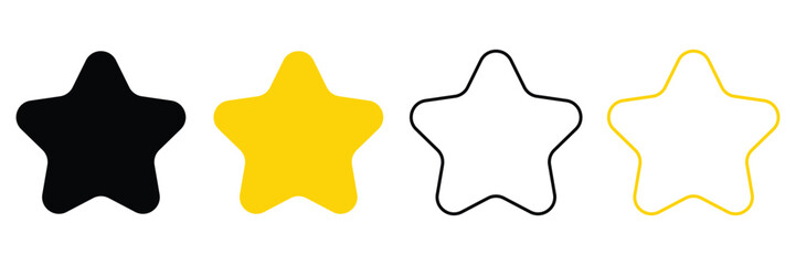 star icon set vector on a white background