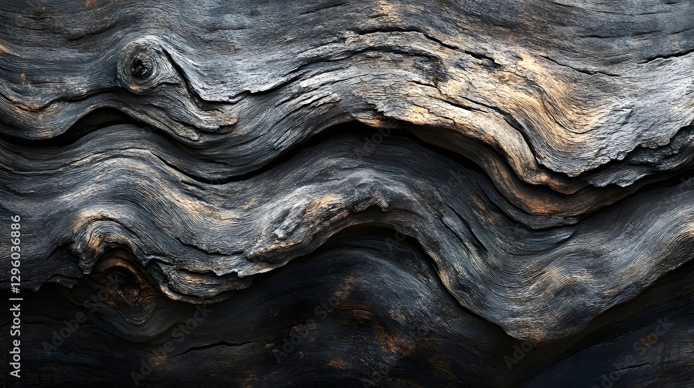 Poster close-up view of a wooden texture, showcasing intricate grain and warm tones. the image highlights t