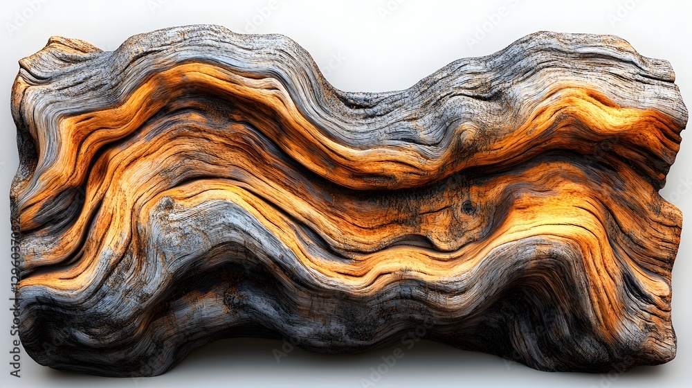 Poster close-up of a piece of wood showing intricate grain and color variations. a captivating natural art 