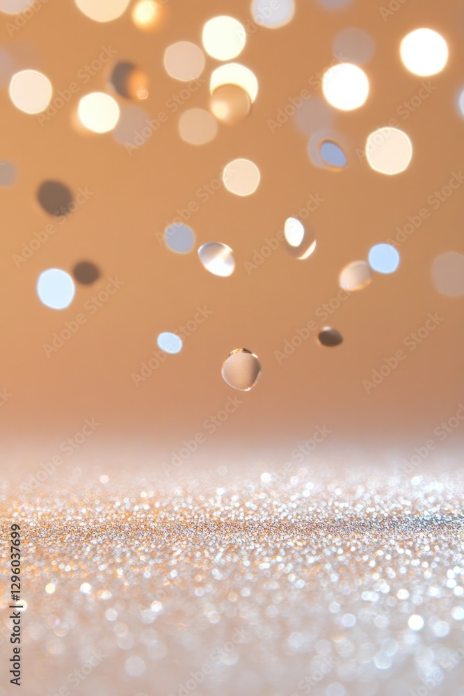 Poster delicate bokeh lights shimmer against soft background, creating