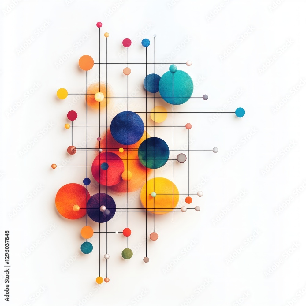 Leinwandbilder Vibrant and colorful abstract artwork capturing emotion and imagination through dynamic patterns and shapes