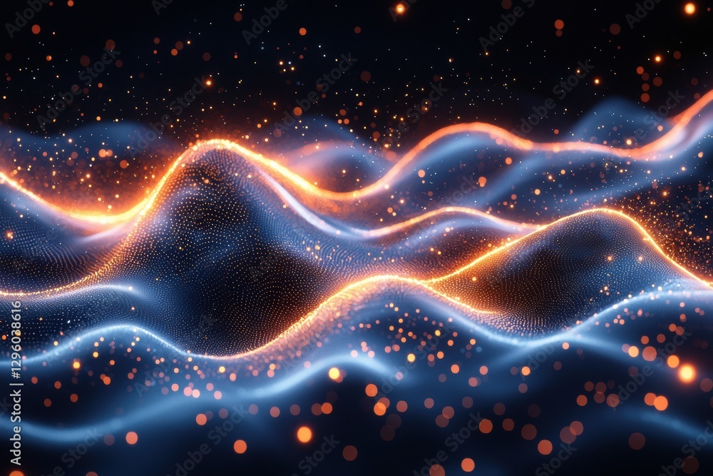 Poster vibrant abstract representation of waveforms and dynamic energy patterns