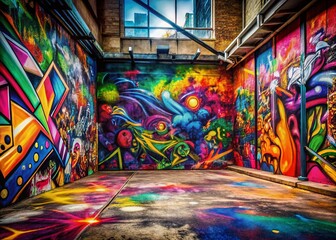 Fototapeta premium Abstract Graffiti Pop Art Fashion Photography Backdrop - Vibrant Urban Style