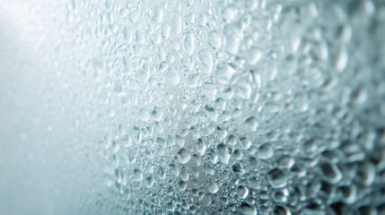 Fototapeta premium Highly detailed close-up of a frosted glass surface with water droplets