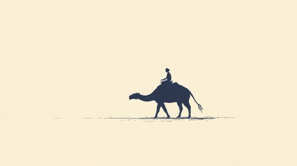 Fototapeta premium Camel Ride in Desert Landscape