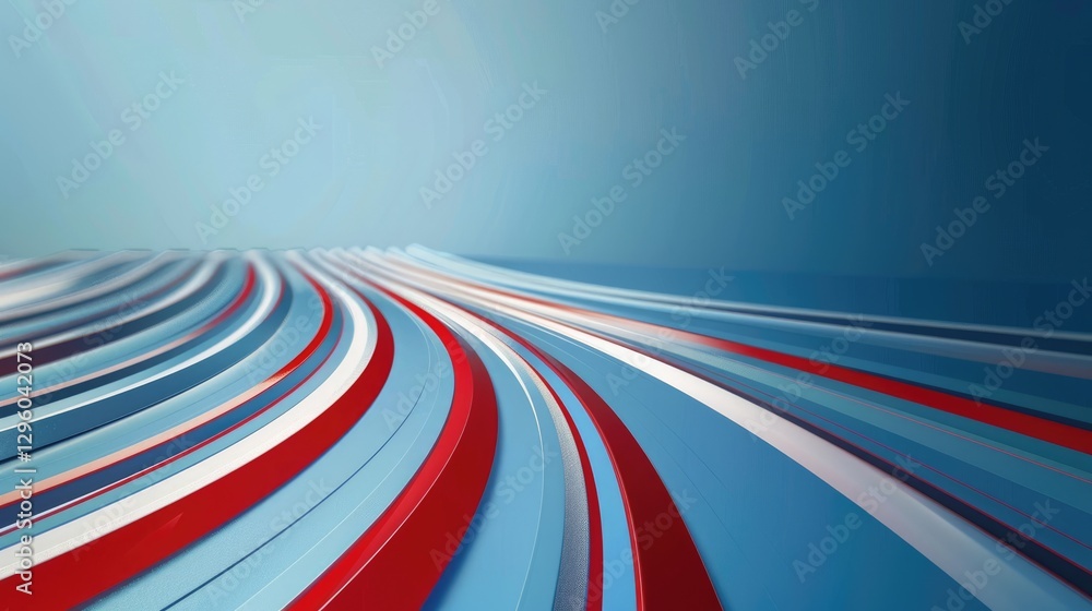 Poster abstract red and blue intersecting lines on a dark background. digital artwork for design and print.
