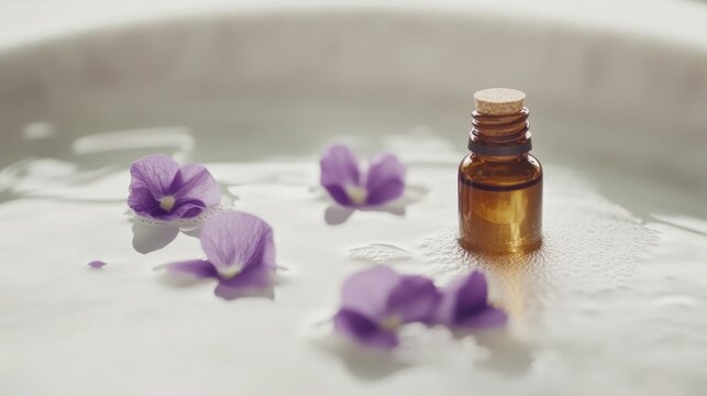 Rare illness patient enjoying a relaxing bath with aromatherapy. Featuring relaxation and self-care