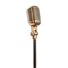 Fototapeta premium Vintage Microphone: Retro Audio Equipment isolated on transparent background