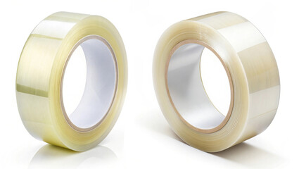 Acrylic Shipping Tape Rolls on White Background