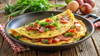 Omelette with Bacon and Fresh Parsley