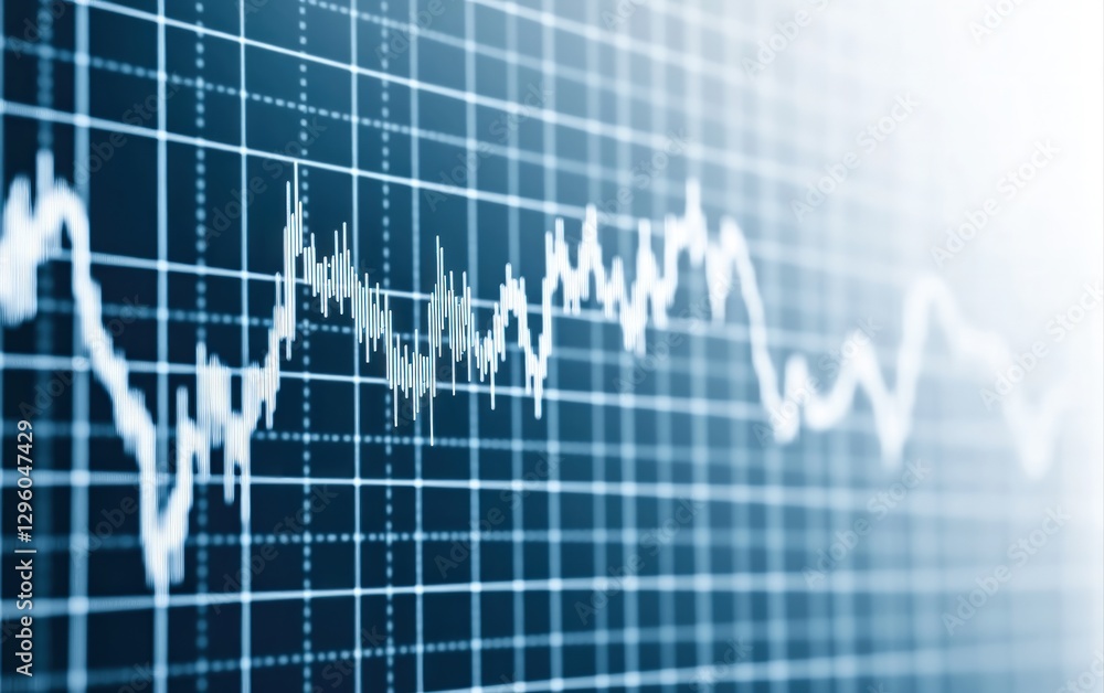 Aufkleber Dynamic Stock Market Graph Displayed on a Screen Showing Fluctuations and Trends in Finance Financial Data Visualization for Business and Investment