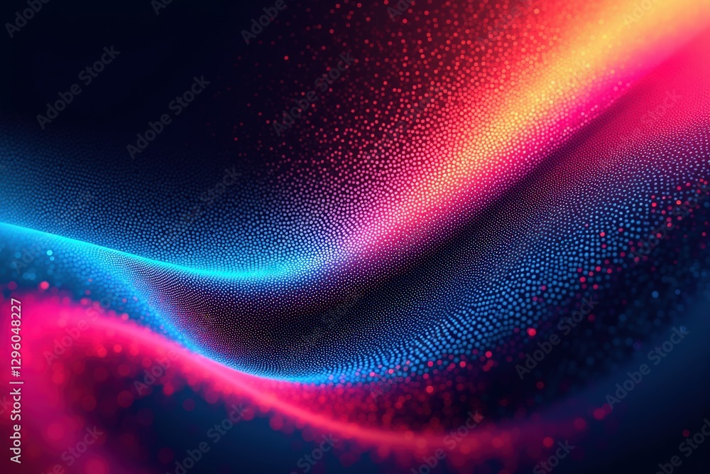 Poster a vibrant spectrum of light and color an abstract representation of dynamic flowing waves in shades
