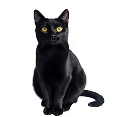 A black cat Isolated on white background