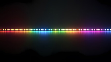 Colorful LED Light Strip on Black Background