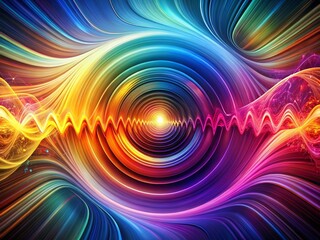 Fototapeta premium Abstract Spiral Sound Wave Rhythm: Modern Art Background with Dynamic Lines and High Depth of Field