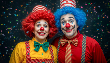 Portrait eines Clownpaars