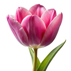 Naklejka premium Single Pink Tulip Flower, Close-up