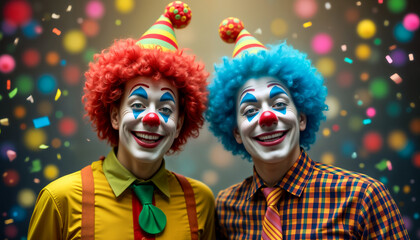 Portrait eines Clownpaars