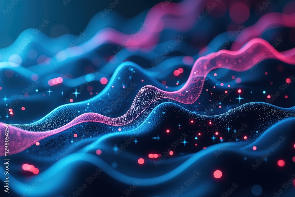 Aufkleber vibrant abstract waves and patterns an artistic representation of flowing neon colors in dynamic mo