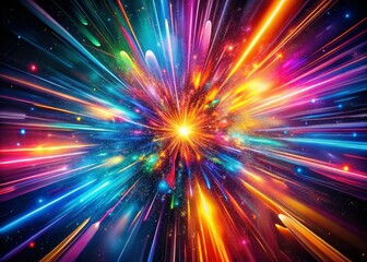 Obraz premium Abstract Vibrant Light Streaks: Dynamic Colorful Surreal Photography