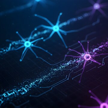 Fondo digital de red neuronal con IA futurista