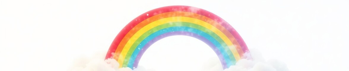 Fototapeta premium Vibrant arched rainbow swirl on white background, bright, twist