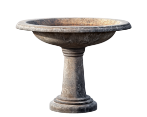 classic stone birdbath with weathered finish, perfect for gardens and outdoor spaces. This decorative piece adds charm and attracts birds, enhancing your landscape