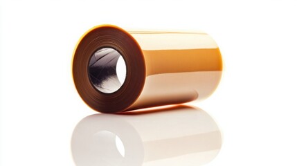 Roll of brown film isolated on white background