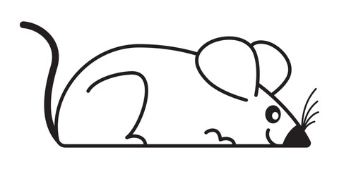 Cute cartoon mouse. Image of mouse or rat. EPS 10. Vector illustrations