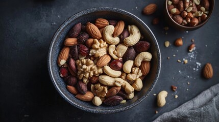 A colorful medley of assorted nuts, a delightful and healthy snack option for every occasion.