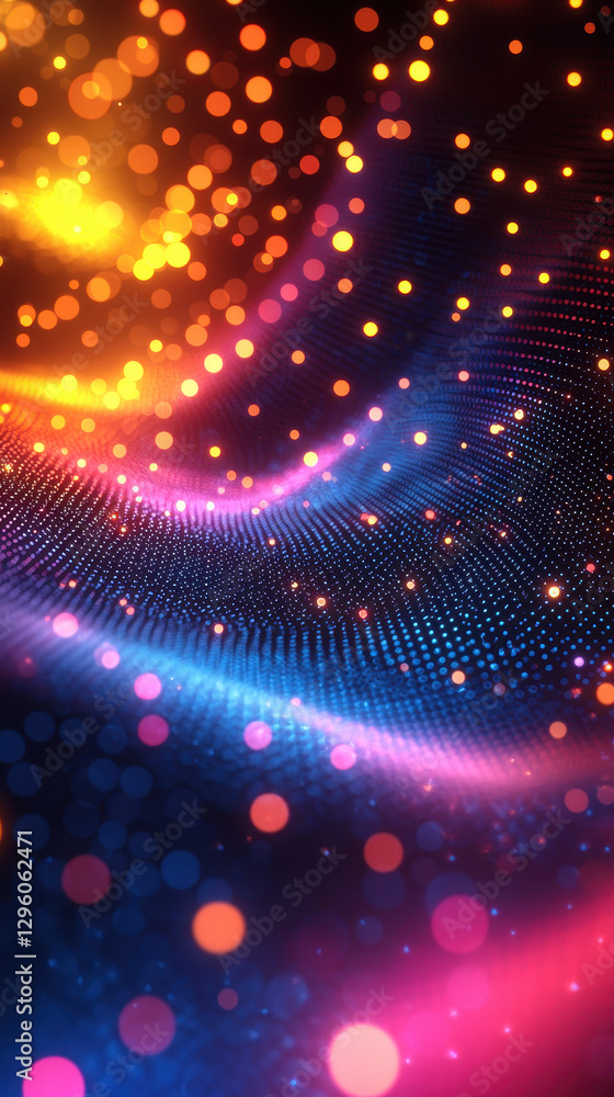 Poster vibrant multicolored neon lights create a dynamic futuristic pattern ideal for engaging stream backg
