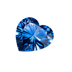 Fototapeta premium blue heart shaped diamond on transparent background