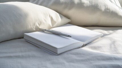 Rare illness patient journaling in a bright, airy room with soft cushions. Featuring mindfulness and self-reflection