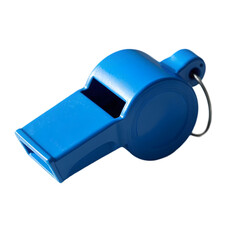 blue metal whistle on transparent background
