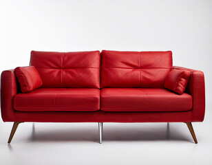Luxury red Sofa isolated on white, part 4