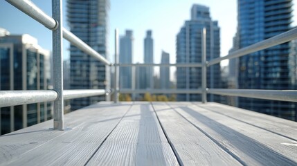 Urban Construction Safety Day Platform View with City Skyline