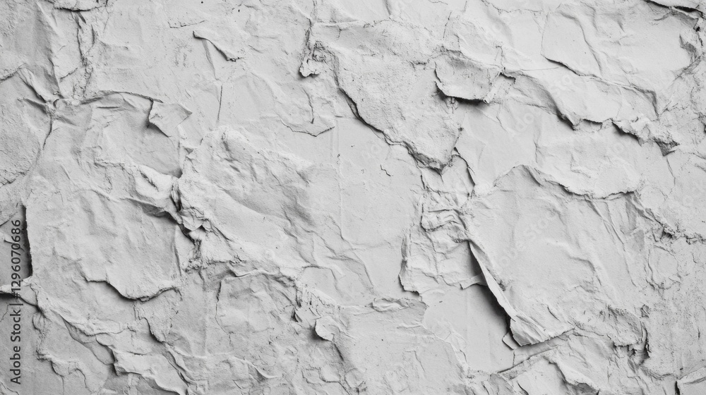 Poster crumpled white paper creates an intriguing textured surface, capturing light and shadow. the creases