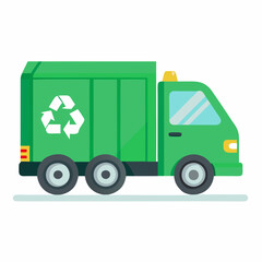 Recycling Truck in bright green color