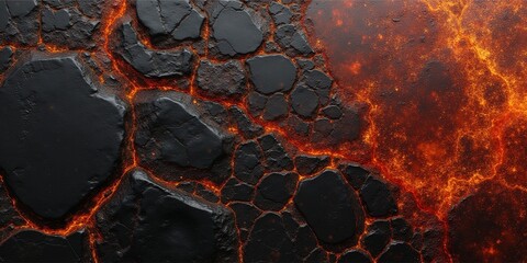 Bold and Dramatic: High-End Black Marble with Fire Streaks