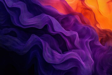 vibrant purple and orange gradient waves swirling across a dark backdrop, grainy texture adding depth, glowing with bold, abstract energy and modern flair.