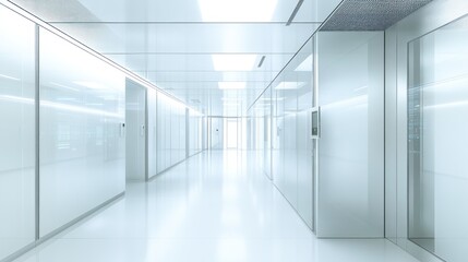 Fototapeta premium Modern White Corridor Interior Architectural Design