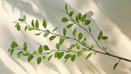 green leaves  neutral background