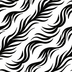 Obraz premium Seamless ink wash texture with abstract bird and feather pattern