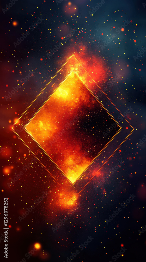 Poster vibrant and playful digital backdrop featuring a colorful geometric design with dynamic neon gradien