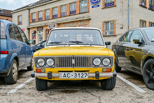 Yellow Lada 1600 or WAS-2106 &ldquo;Shiguli&rdquo; from the Russian automaker AvtoVAS in Cesis, Latvia, June 7, 2024 Classic cars in Latvia