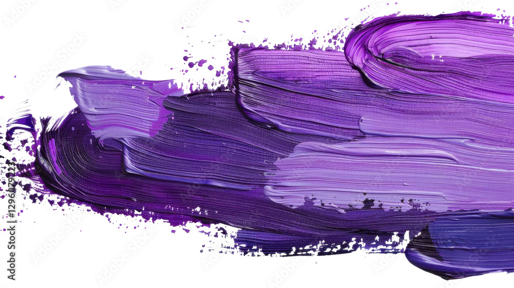 Aufkleber purple paint brush strokes creating dynamic texture on transparent background