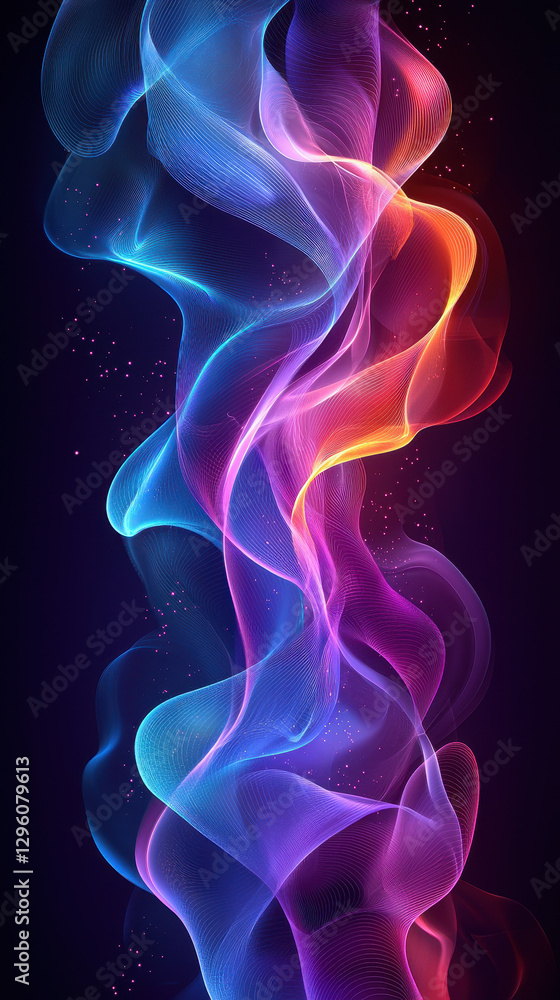 Poster stunning gradient background with flowing lines and digital textures ideal for modern streaming or s